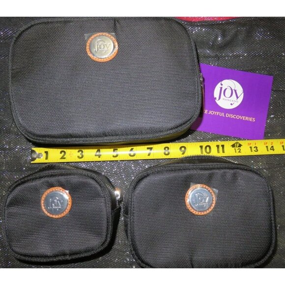 Joy Mangano JM Black NY Beauty Set of Cosmetic Cases and Hook mirrors - Picture 4 of 4